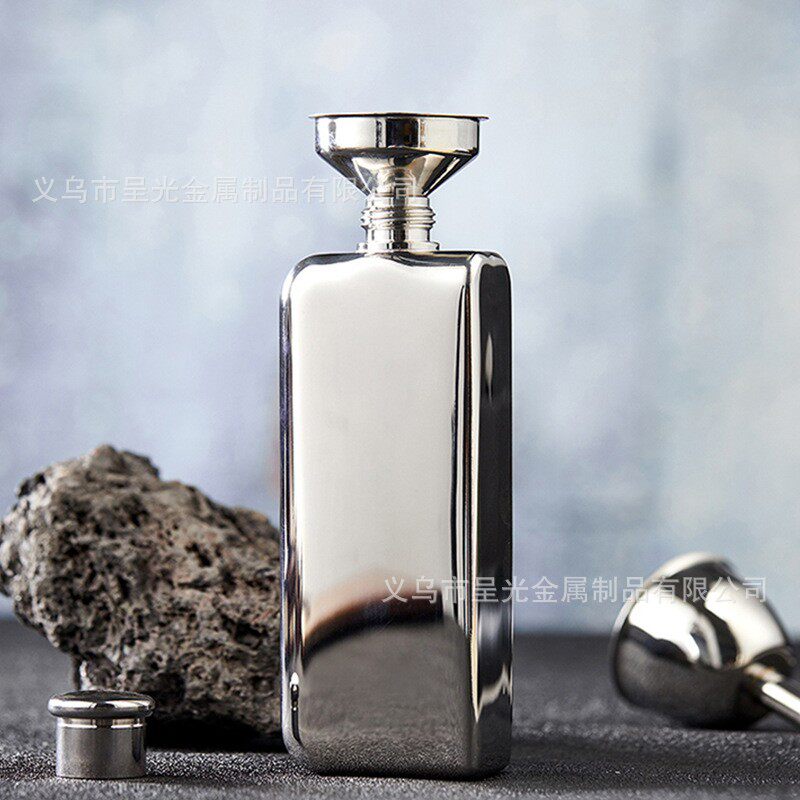 3盎司精致304方形不锈钢随身小酒壶户外精品酒具双子壶套装