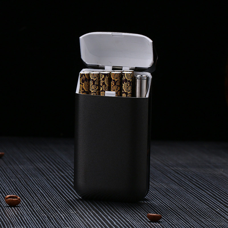 新款多色塑料创意自动式烟盒 带usb充电迷你点烟器 可定制图案