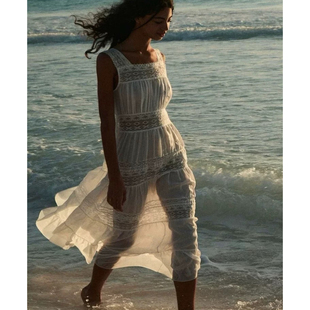 n蕾丝连衣裙2026新款 雪绿 法式 白色裙子 麦当娜同款