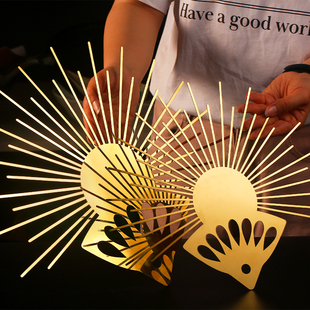 刺身摆盘海鲜姿造 铁艺背景盘摆件 酒店日料冷菜点缀冰雕装饰