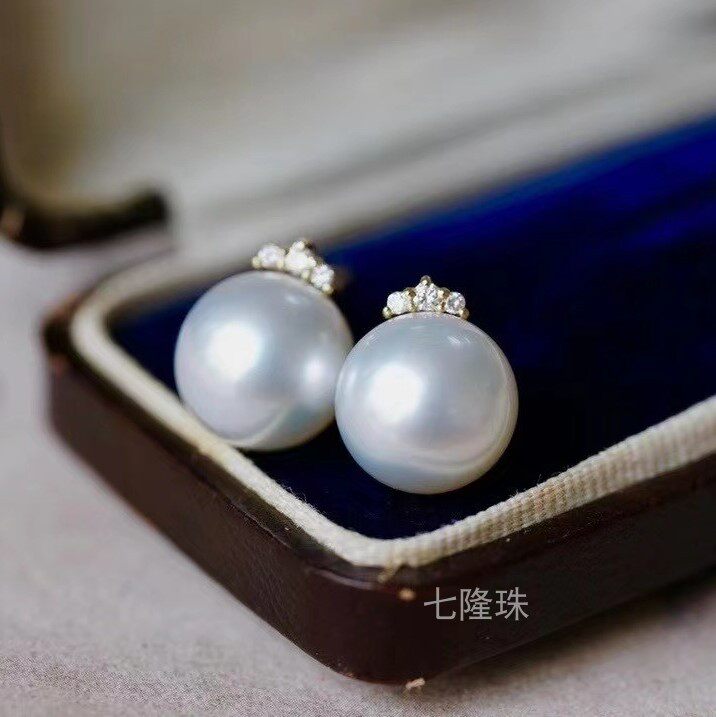 睫毛款18K钻石澳白耳饰极强冷光10MM