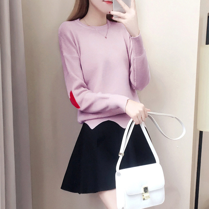 时尚套装女2022秋季学院风宽松刺绣毛衣A字短裙针织两件套装裙女