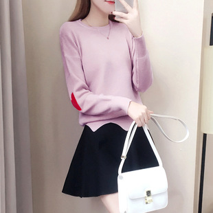 时尚套装女2022秋季学院风宽松刺绣毛衣A字短裙针织两件套装裙女