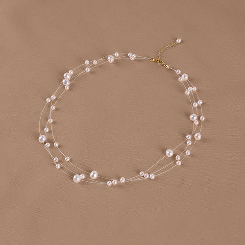 丹姐天然淡水珍珠项链透明鱼线链