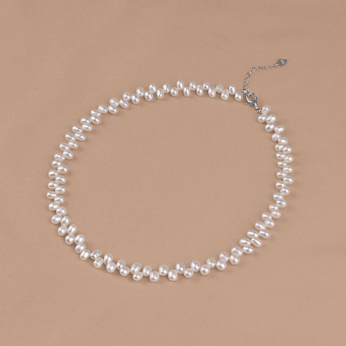 丹姐天然淡水珍珠项链错位锁骨链