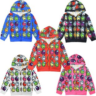 2025外贸新款Among us外套服装中大童拉链连帽开衫外套夹克衫3578