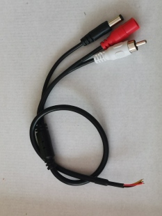 拾音器专用接口尾线 电源和加音频线 DC AV头  RCA公头 RCA+DC