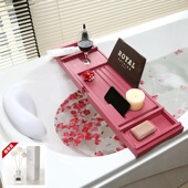 浴缸置物架置物板浴缸伸缩架防滑竹欧式 家用泡澡支架浴缸架泡澡架