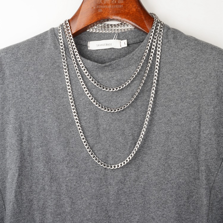 goofan欧美日韩时尚男女款扁项链