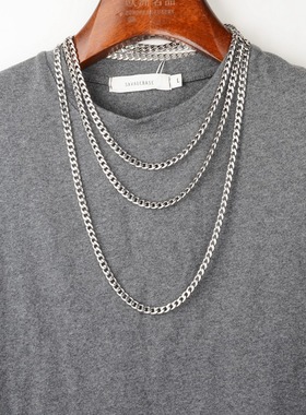 goofan欧美日韩时尚男女款扁项链