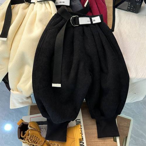 儿童加绒加厚灯芯绒长裤