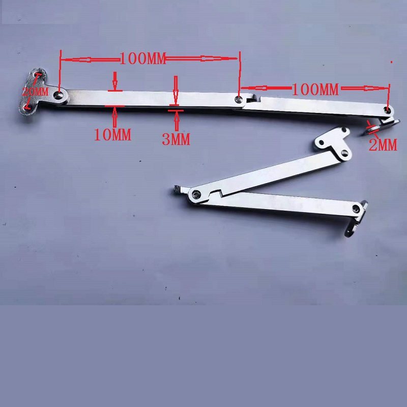 不锈钢二折二节拉杆折叠撑杆柜门橱柜连接件下翻门伸缩支撑杆配件