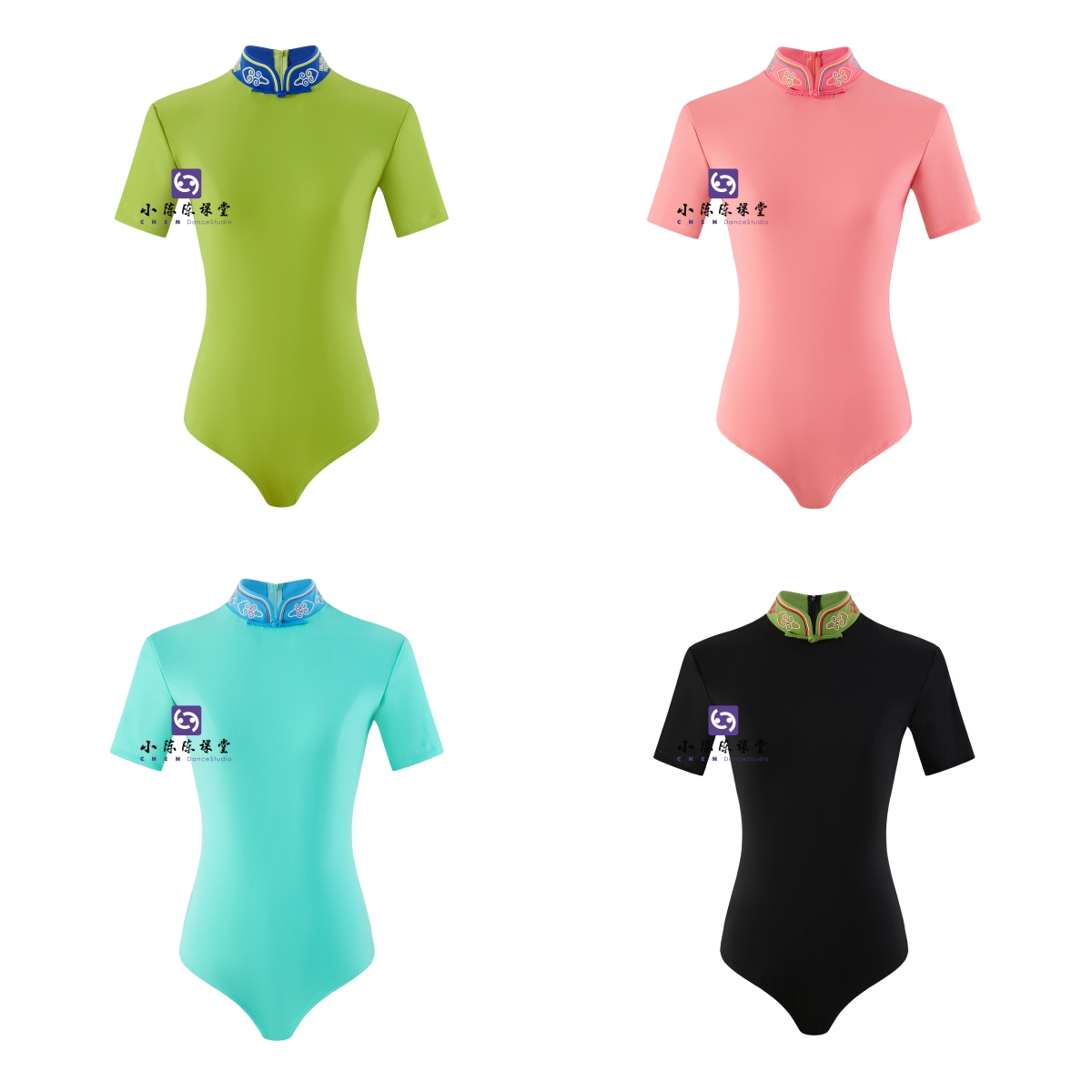 刺绣领短袖连体服小陈陈课堂