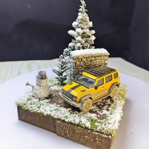 64比例车模沙盘模型地形雪地