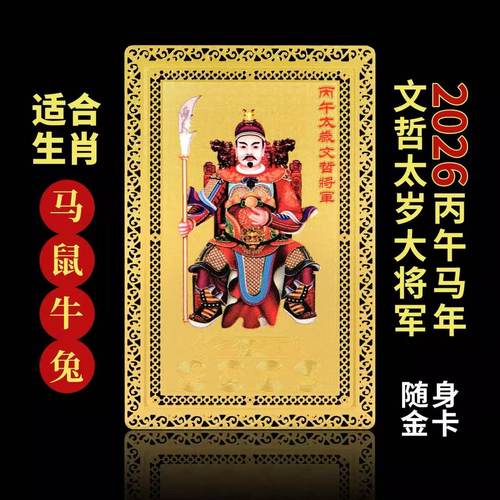 2026文哲大将军护身符