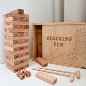 儿童桌面游戏叠叠高乐亲子互动木质釜底抽薪堆塔积木抽抽乐玩具
