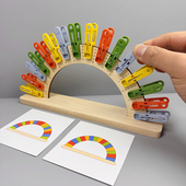 颜色配对夹夹乐幼儿园益智区角蒙氏教具宝宝手指精细训练色彩认知