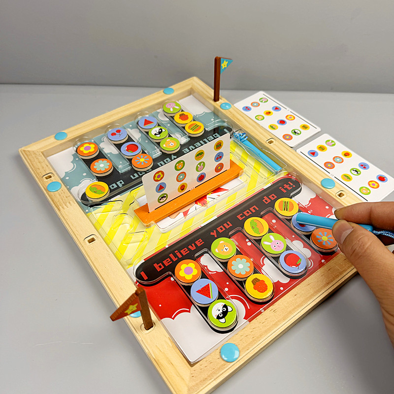 儿童益智磁力迷宫四色对战走珠