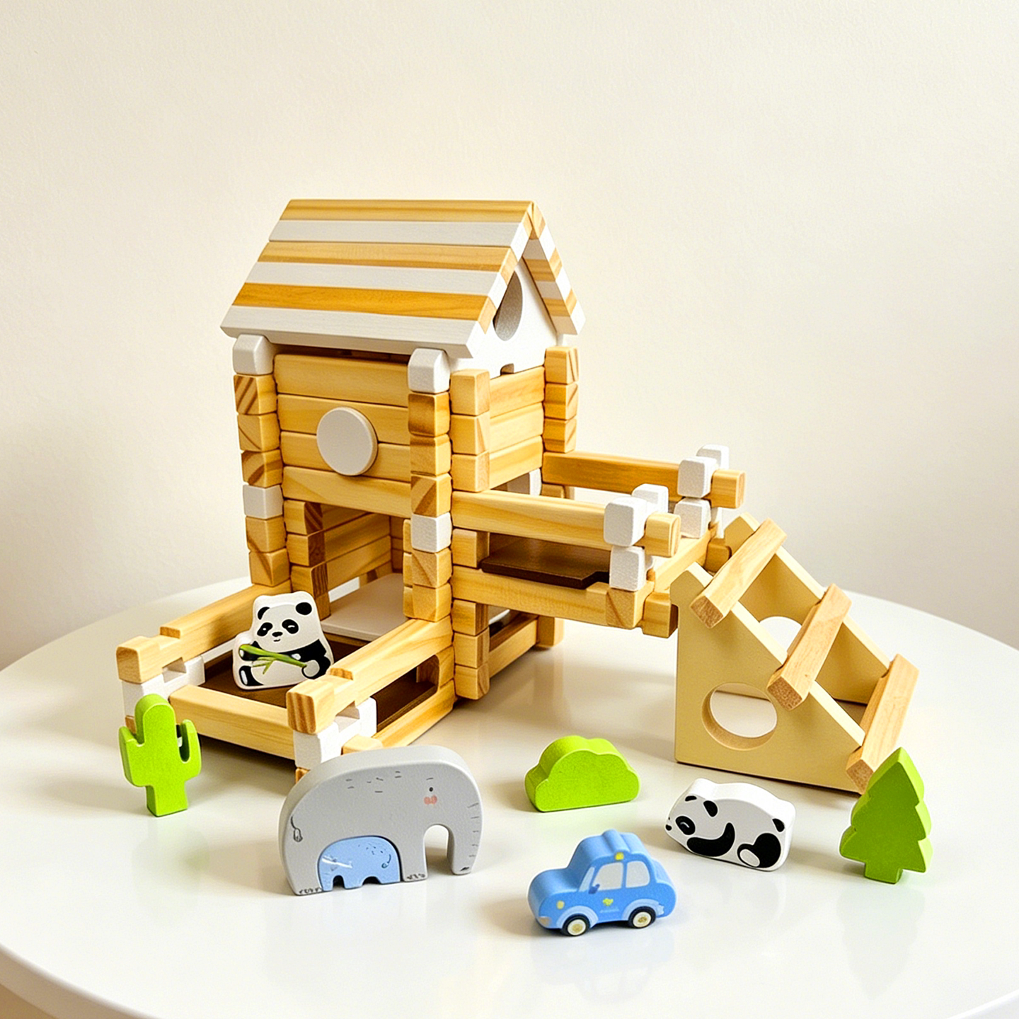 鲁班榫卯积木建筑大师拼房子小屋