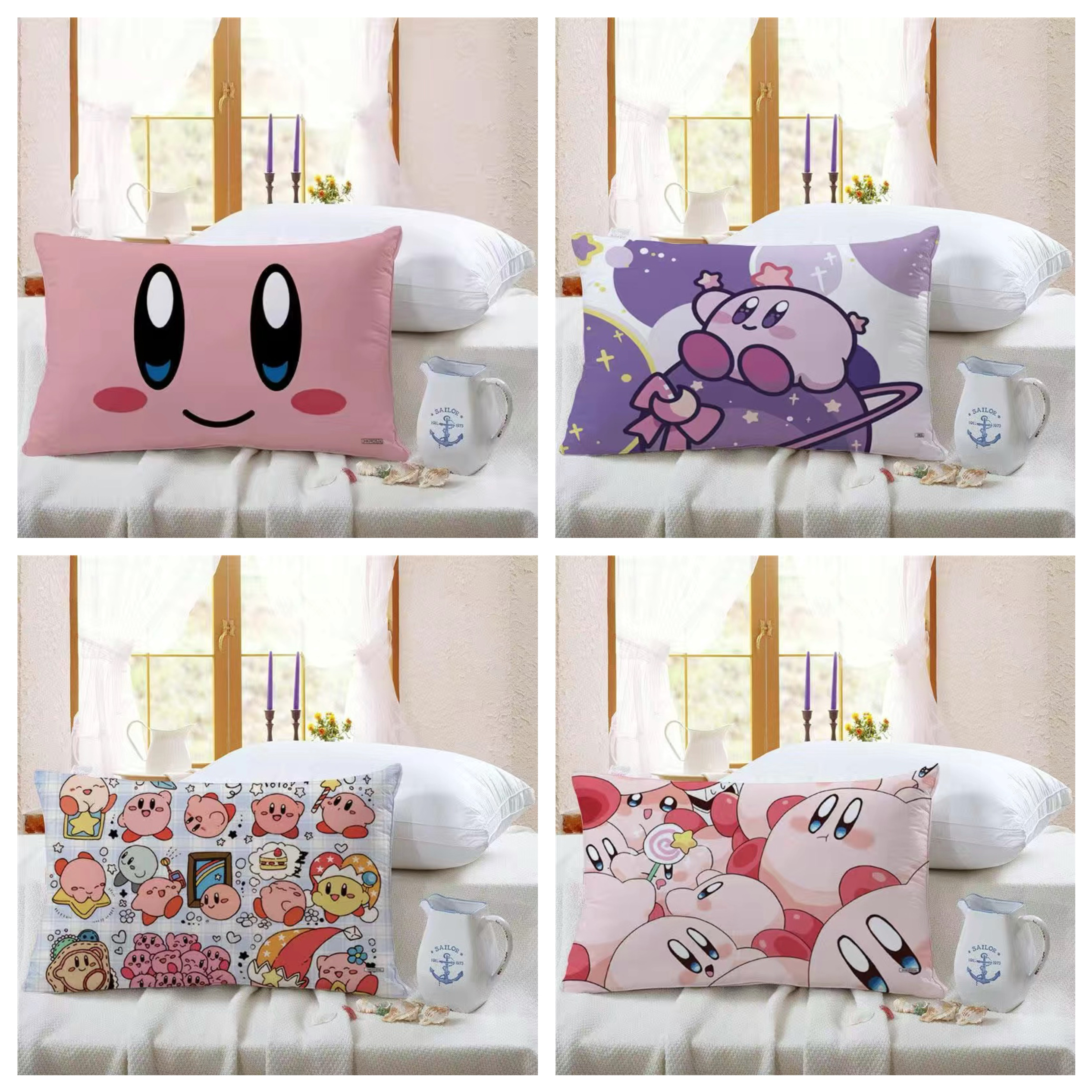 卡通星之卡比儿童枕套一个装30×50枕头套40x60枕芯内胆套48x74cm