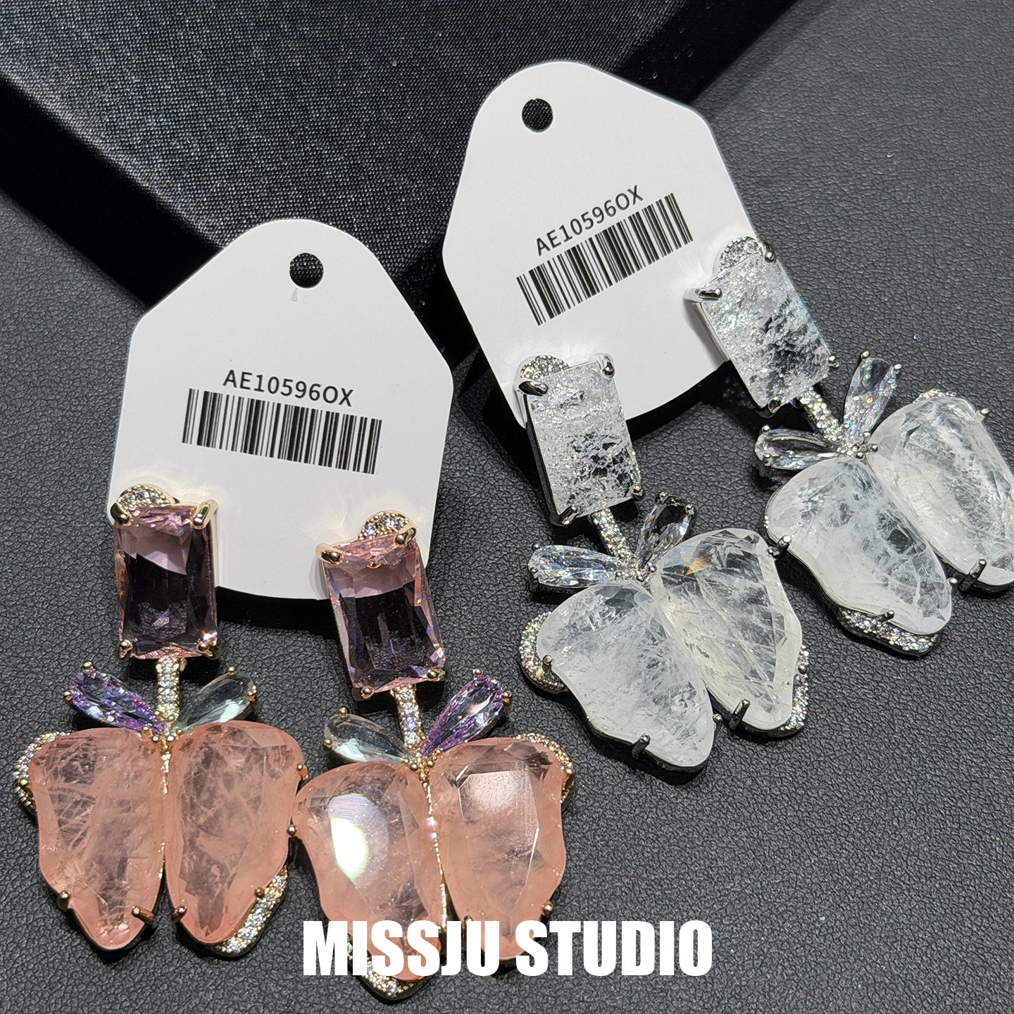 高级感设计雾化大钻蝴蝶重工夸张耳环女轻奢名媛重工超仙显瘦气质