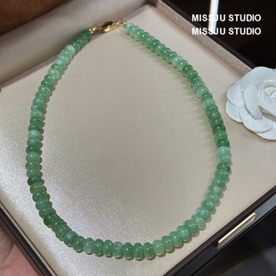 绿珠珠串珠项链新中式国风颈链高级精致气质设计复古东陵玉锁骨链