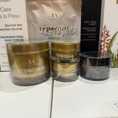 加拿大Infinite Aloe 黄金面霜半套5件 金芦荟大瓶小瓶黑金磨皮