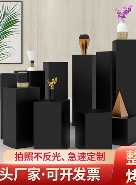 黑色烤漆展示台服装模特地台橱窗陈列柜商业展会展览家用手办展台