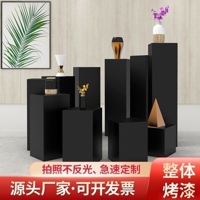 黑色烤漆展示台服装模特地台橱窗陈列柜商业展会展览家用手办展台