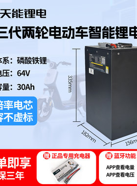 天能锂电池48v60v72V30ah45ah