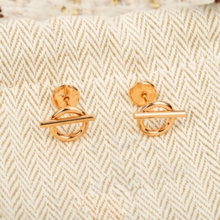 925纯银镀金几何耳钉圆圈横杠百搭质感精致女士通勤礼物耳钉耳环