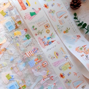 7×100cm 女孩和玩偶 手帐胶带分装 非偏58元 L02 包邮 Lynn