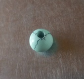 圆珠 超细线纹 5mm 绿松石 无优化 高瓷 原矿