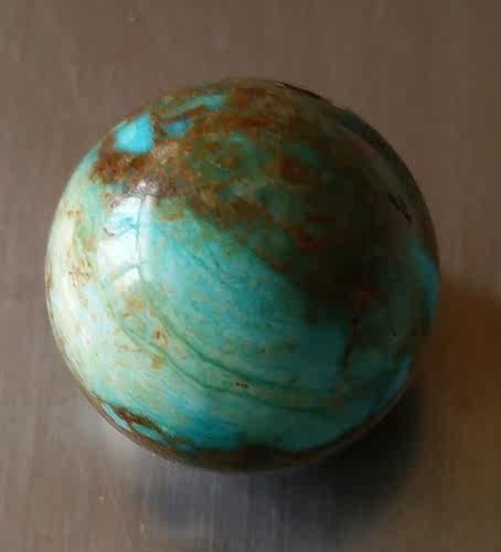 原矿 绿松石 纯天然 无优化 高瓷 美国料 kingman 金曼 圆珠 14mm