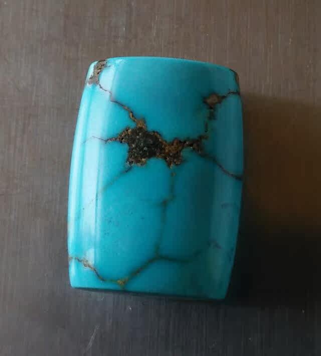 原矿 纯天然 绿松石 高磁 特色 蓝的发紫 背云 坠子 18*13*9