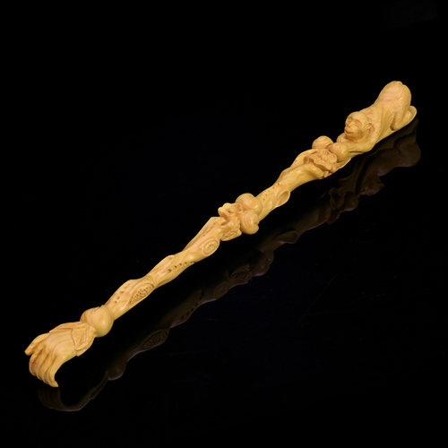 黄杨木文玩手把件痒痒挠工艺品