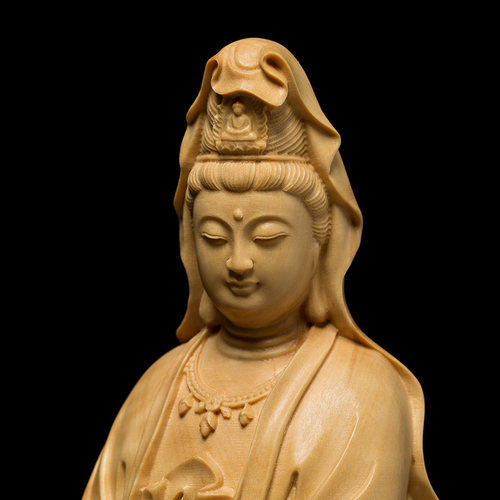 黄杨木佛像家用供奉摆件观音菩萨