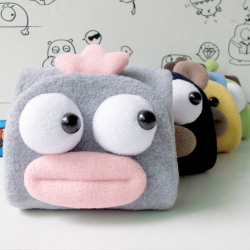 原创plumo卡通韩版萌毛绒钱包