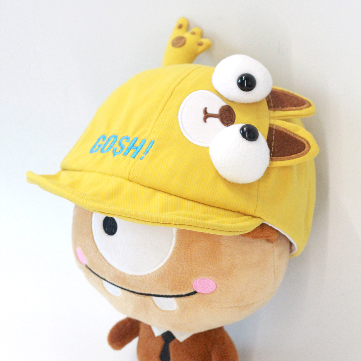 plumo皮洛姆婴幼儿纯棉遮阳帽子太阳帽宝宝秋季防风防晒棒球帽 猫