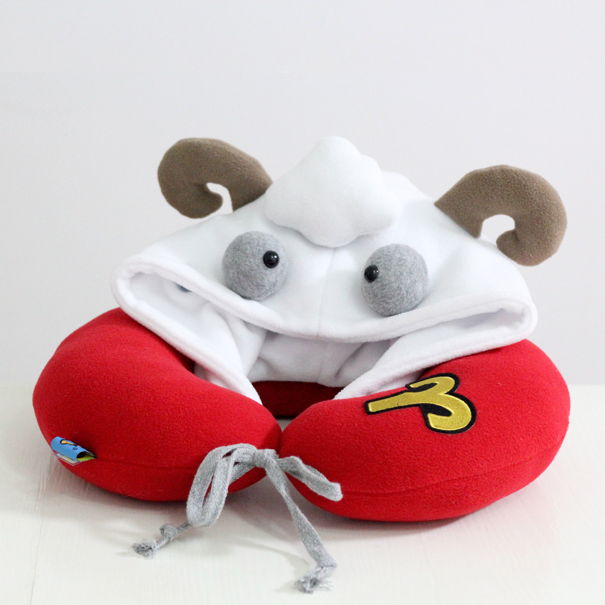 PLUMO皮洛姆十二星座可爱连帽U型枕卡通护颈枕头枕生日礼物白羊