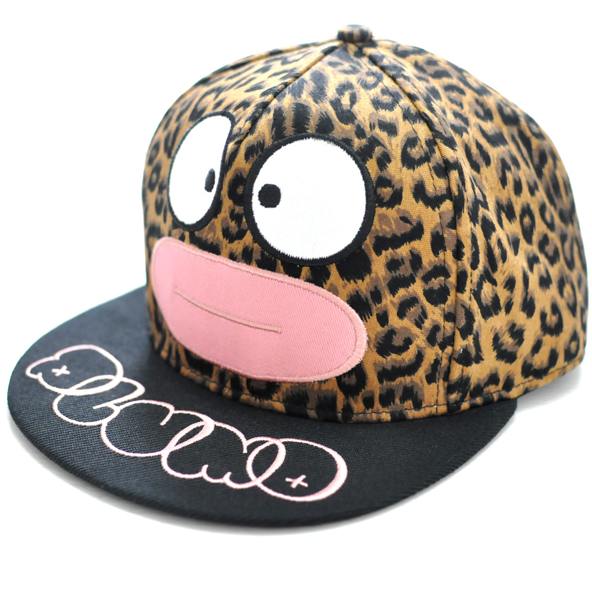 plumo萌可爱 原创新款豹纹平沿棒球帽 春夏遮阳嘻哈潮流户外情侣