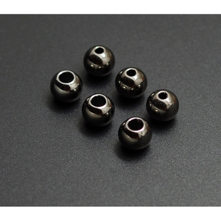 电镀枪黑色珠子 环保塑料大孔圆珠 DIY手工半成品饰品配件散珠