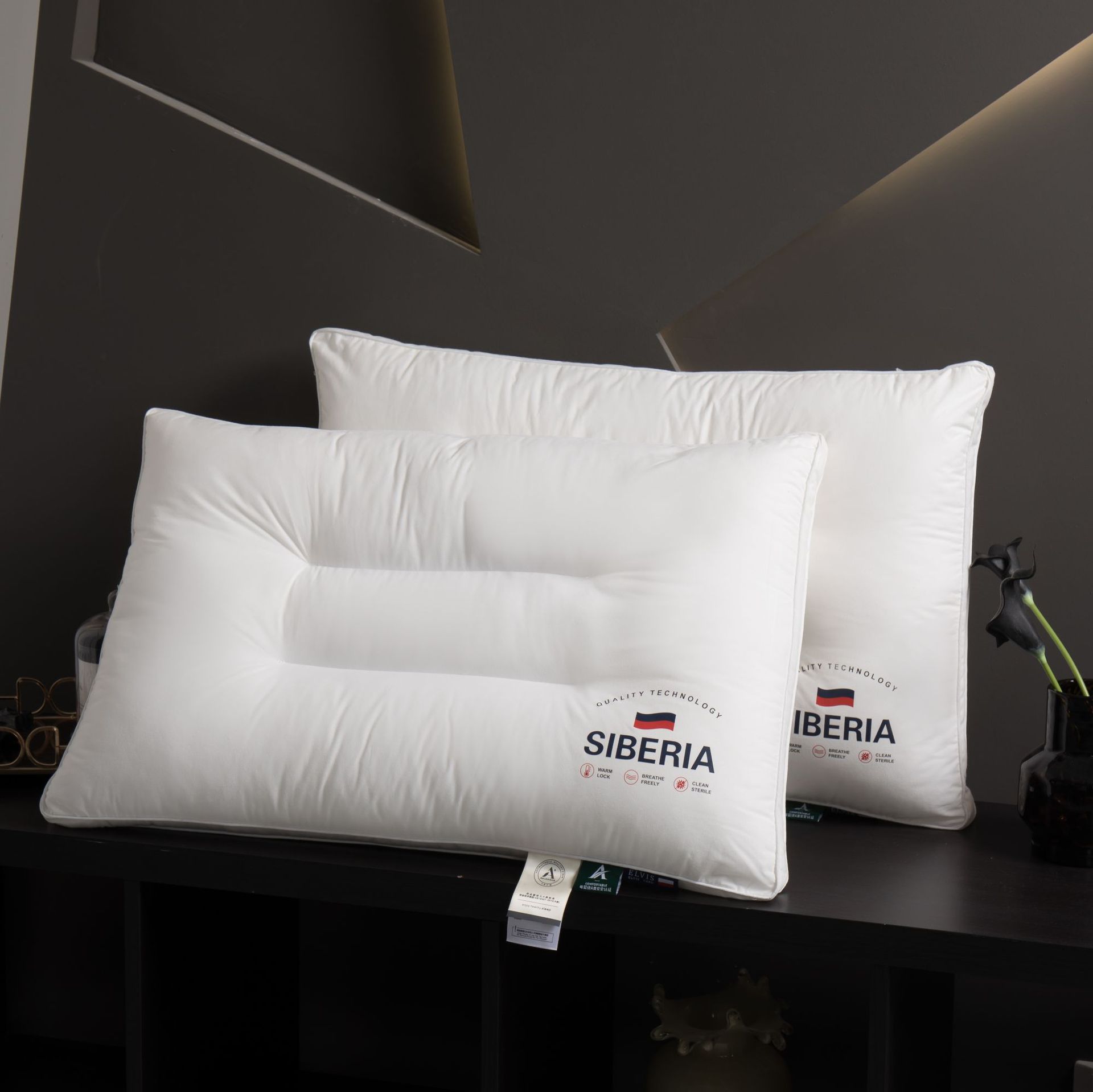 北欧A类全棉母婴级护颈椎双人女孩枕头冬季家用民宿酒店四季枕芯