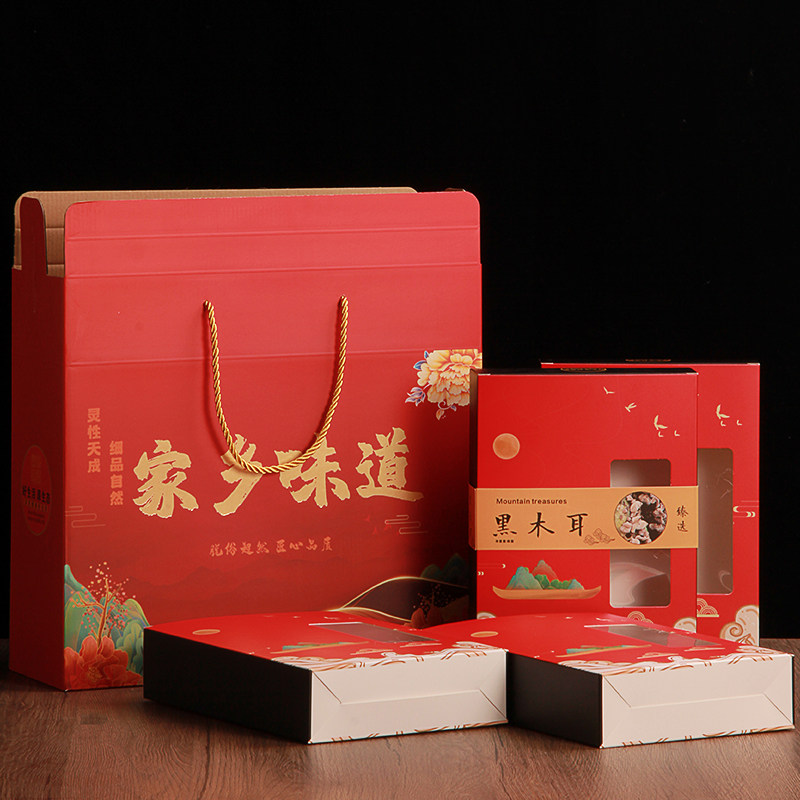 黑木耳大礼包蘑菇香菇松茸高档礼盒年货手办礼东北特产通用礼品盒
