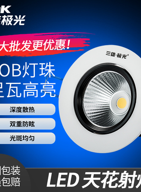 三雄极光LED射灯星晨COB天花灯筒灯服装店全套卧室客厅3W6W牛眼灯
