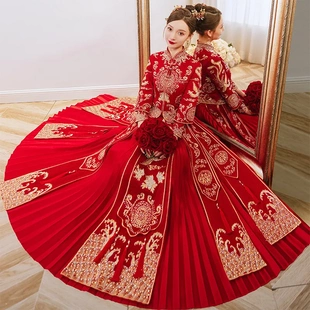 秀禾服女新娘2026新款结婚中式大码婚纱修身显瘦出阁敬酒服绣和服
