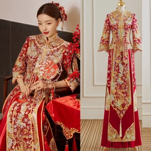 秀禾服新娘2026新款夏季敬酒服结婚龙凤褂出阁服中式婚服礼服
