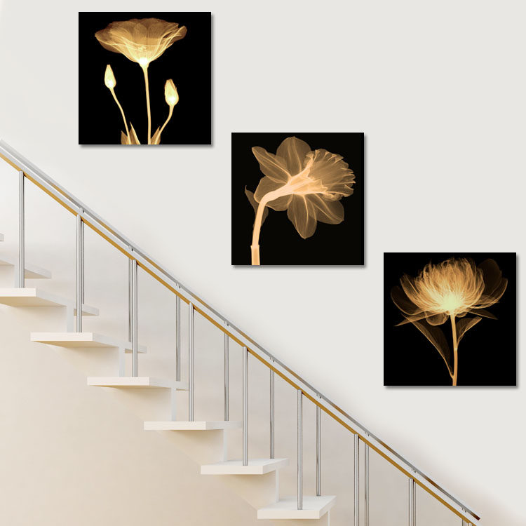 餐厅装饰画走廊楼梯挂画小清新现代简约客厅沙发背景墙画组合三联