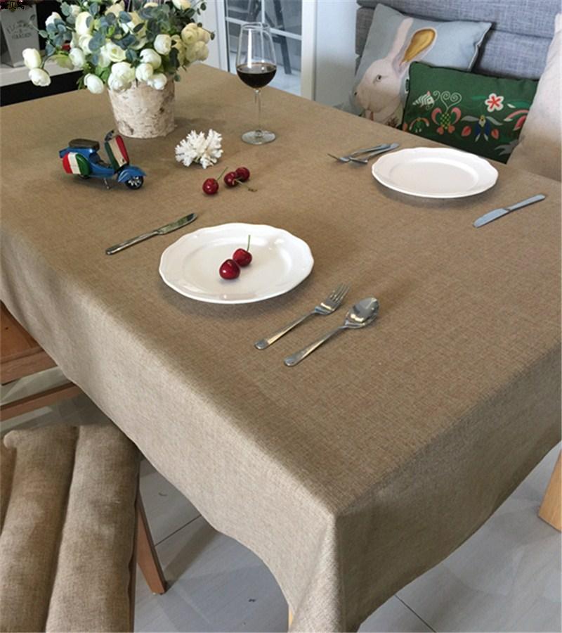 新品日式简约棉麻素色纯色布艺桌布餐桌布艺台布茶几布盖布灰色可