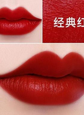 正红色口红女滋润款持久防水不易掉色不沾杯学生党素颜淡妆奶茶色